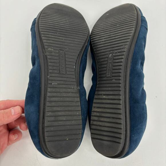 Lands' End Suede Penny Loafer Flat Comfort Shoes Blue Suede Elastic Size 11 - Picture 9 of 11